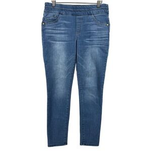 Democracy Ab Solution Skinny Jeans Blue Wash Women 8 Stretch Elastic Waistband